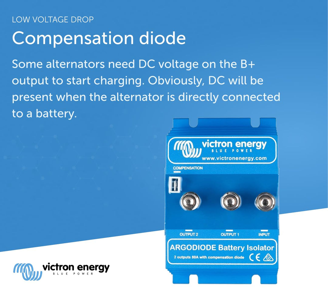Victron Energy ArgoDiode Batterietrenner 80-2SC (2 Batterien 80 Amp), Einzelhandel