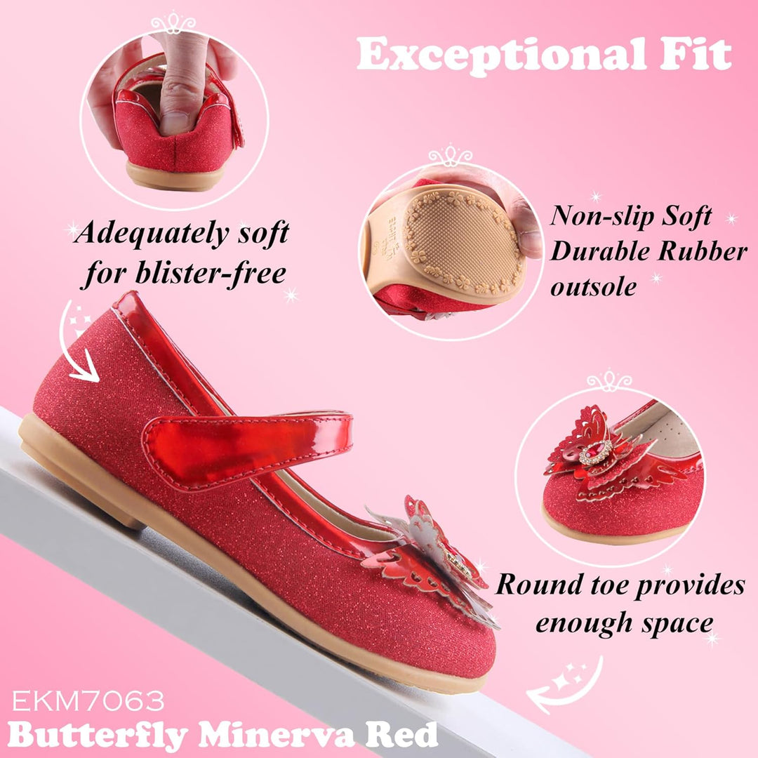 EIGHT KM EKM7063 Kleinkind Mädchen Kleid Schuhe Mary Jane Wohnungen Prinzessin Hochzeit Schuhe Balle