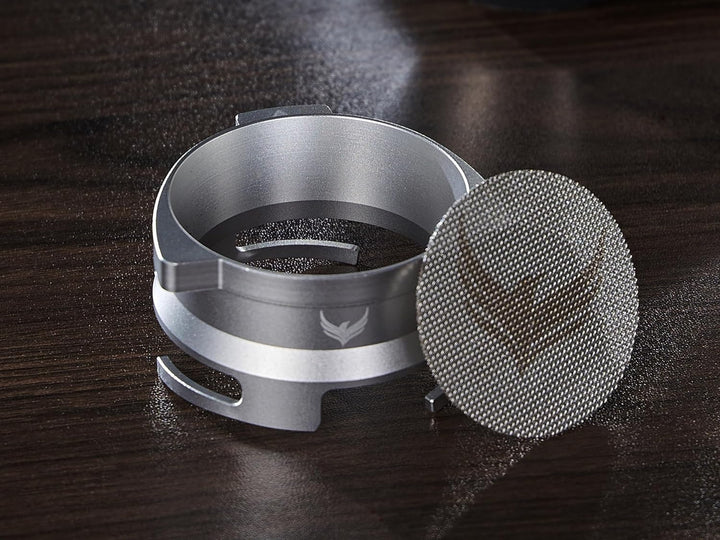 54mm Dosing Funnel & Puck Screen Set – Edelstahl Kaffee-Trichter mit Verriegelung und 54mm Espresso