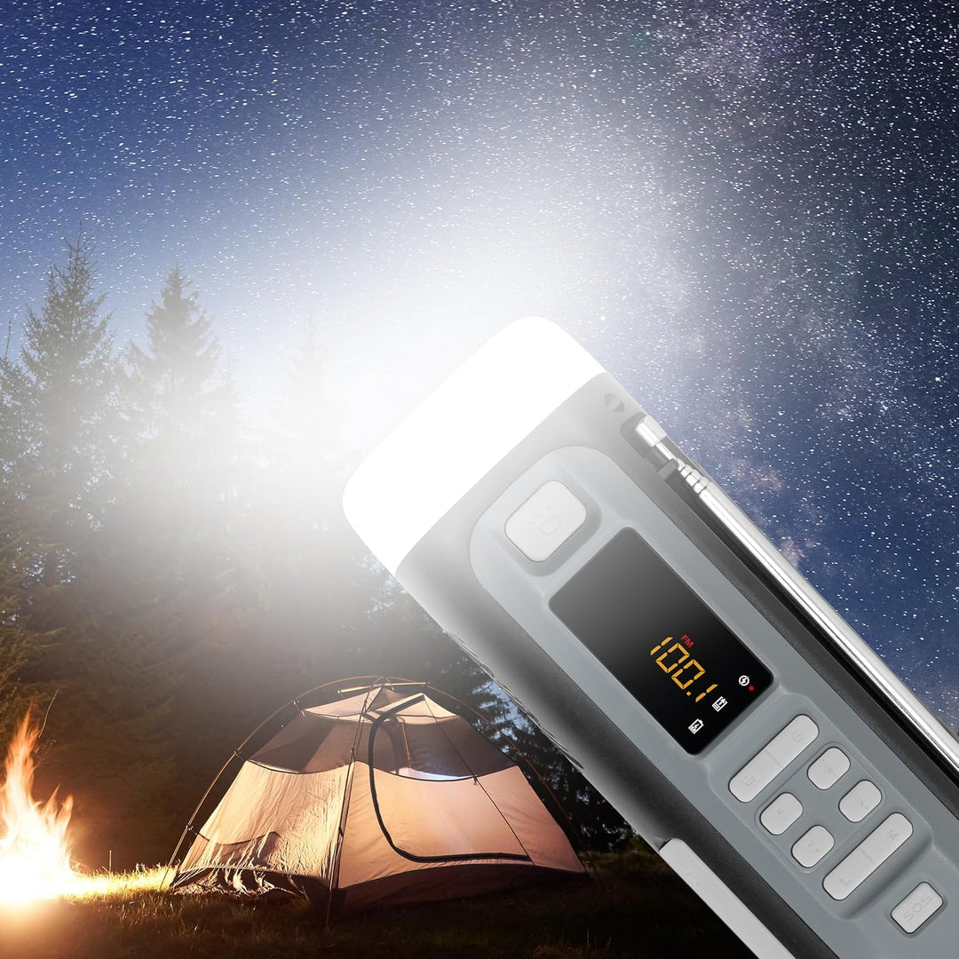 TechniSat Viola Kurbelradio – Notfallradio mit Solar und Kurbel, 4500 mAh Akku, UKW/FM, Bluetooth, L