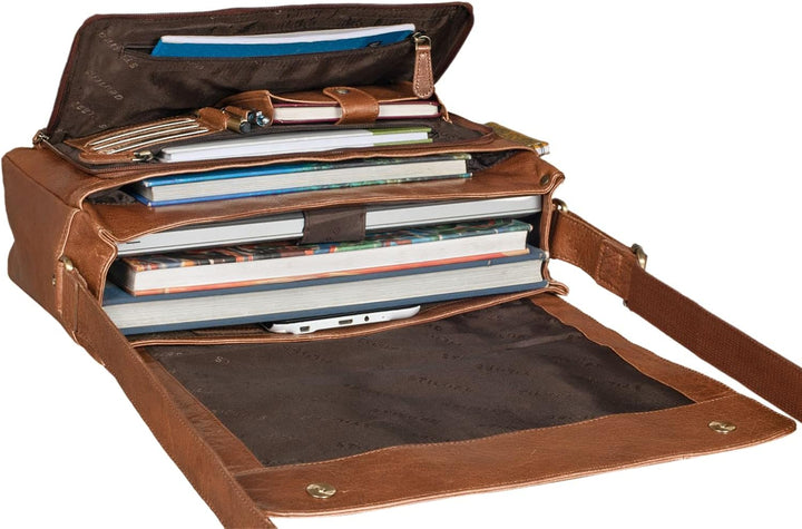 STILORD Vintage Umhängetasche Leder gross für Herren Damen 15.6 Zoll Laptoptasche Unitasche Bürotasc
