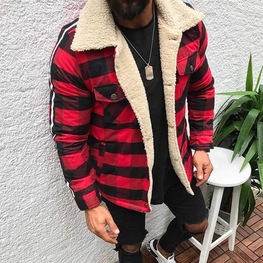 Duohropke Herren Thermohemd Holzfäller Hoodie Jacke Kariert Warm Gefüttert Winter Holzfällerhemd Win