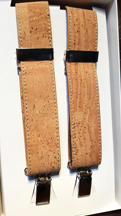 Korkhosenträger | Hosenträger aus Kork | Silbernen Schnallen | Korkstoff beige | Nachhaltige Mode |
