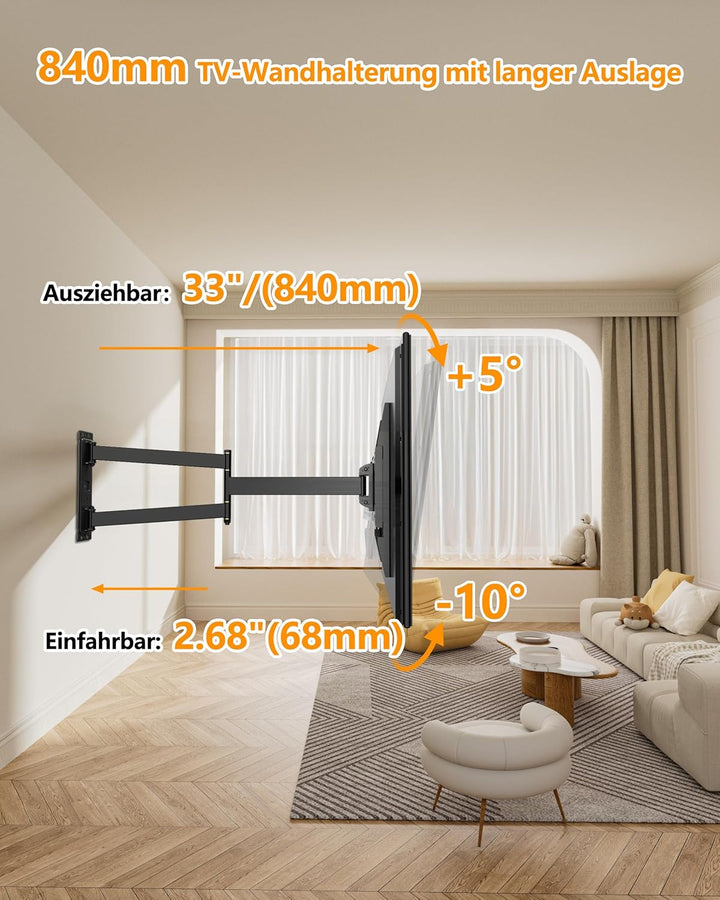FORGING MOUNT TV Wandhalterung Langer Arm Ecke TV Halterung für 26-65 Zoll Fernseher 840mm Glatte Ve
