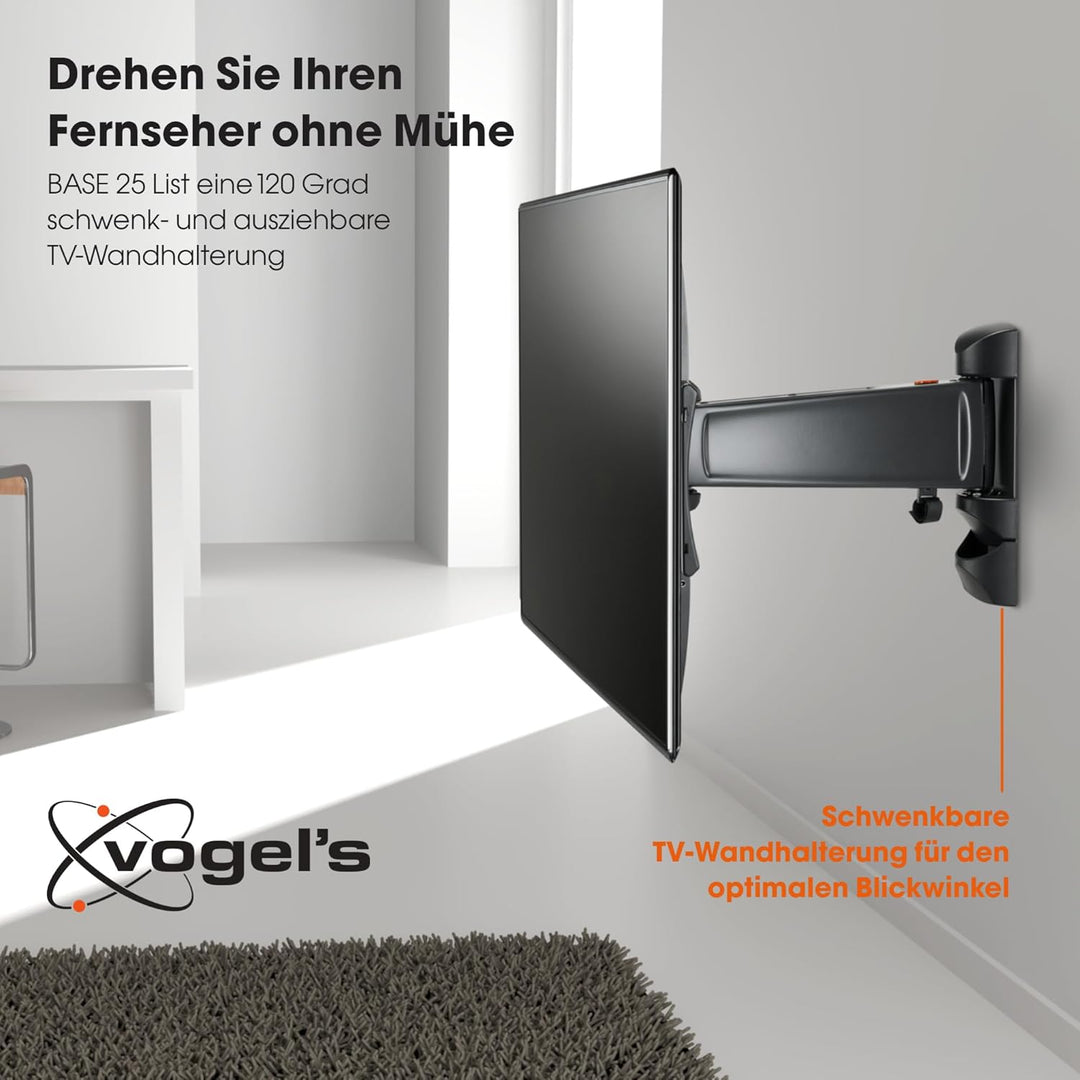 Vogel's BASE 25L schwenkbare TV Wandhalterung für 40-65 Zoll Fernseher, max. 45 kg, bis zu 120° Schw