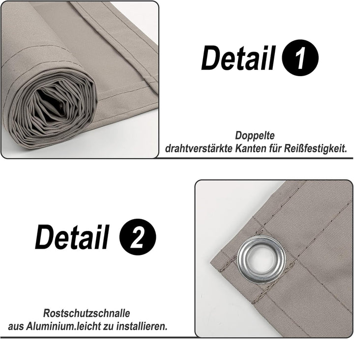 SUNNY GUARD Balkon Sichtschutz Wetterfest 90x500cm Balkonverkleidung Balkonabdeckung Balkonumspannun