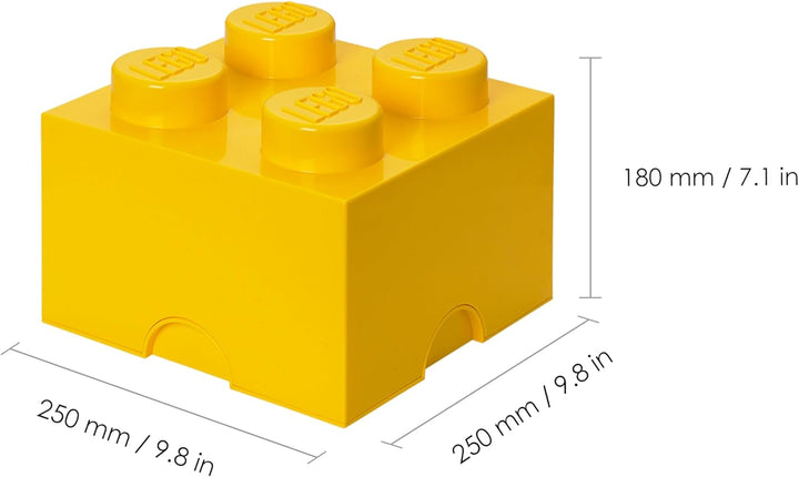 LEGO Aufbewahrungsstein, 4 Noppen, Stapelbare Aufbewahrungsbox, 5,7 l, gelb Bright Yellow, Bright Ye