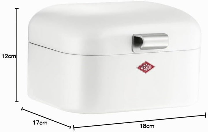 Wesco Mini Grandy Brotkasten in der Farbe weiss, pulverbeschichtetes Stahlblech, Lüftungslöcher und