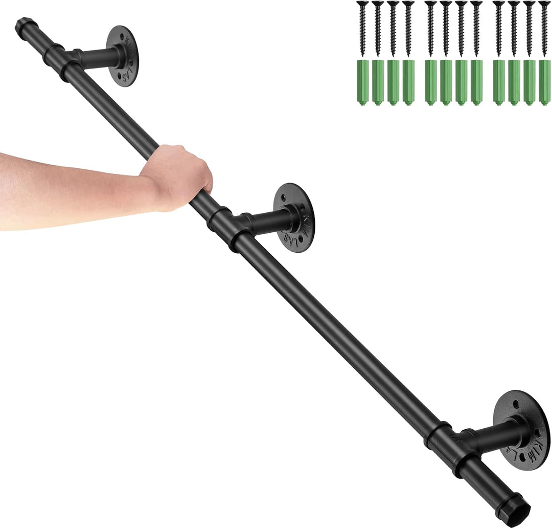 TANiCE Handlauf für Treppen Treppengeländer Innen und Aussen Schwarz Handlauf Haltegriff Treppe Hand