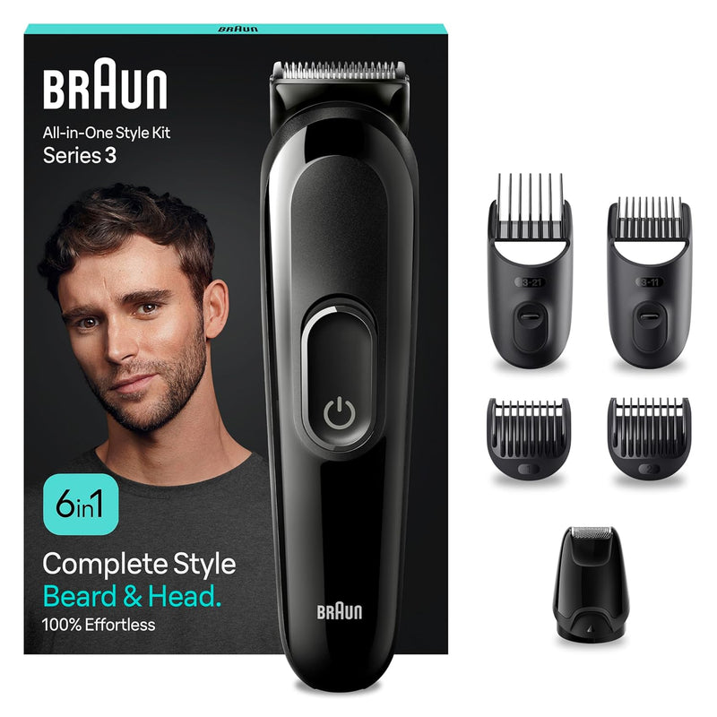 Braun All-In-One Bartpflege Bodygroomer Set, 6-in-1 Barttrimmer, Trimmer/Haarschneider Herren, Haars