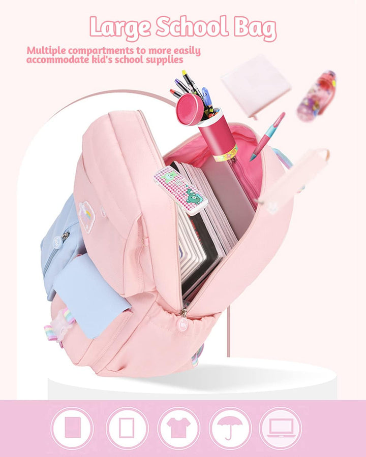 Amythe Kinderrucksack Mädchen,Rucksack Kindergarten,Schulranzen Mädchen 1-3. klasse, Leichte und Was