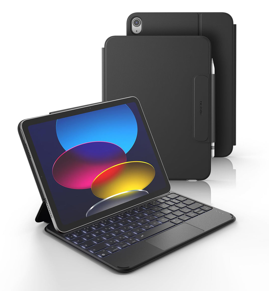 Dexnor Hülle mit Tastatur für iPad A16 11 Generation/10 Generation(11/10.9 Zoll, 2025/2022), Magneti