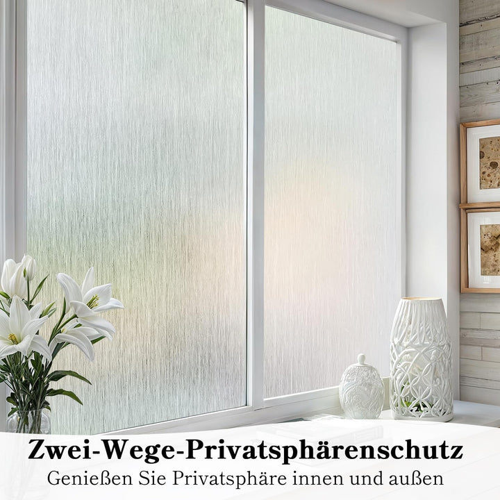 Qualsen Fensterfolie Blickdicht,Milchglasfolie Selbstklebend Fenster Sichtschutzfolie Non-Klebefolie