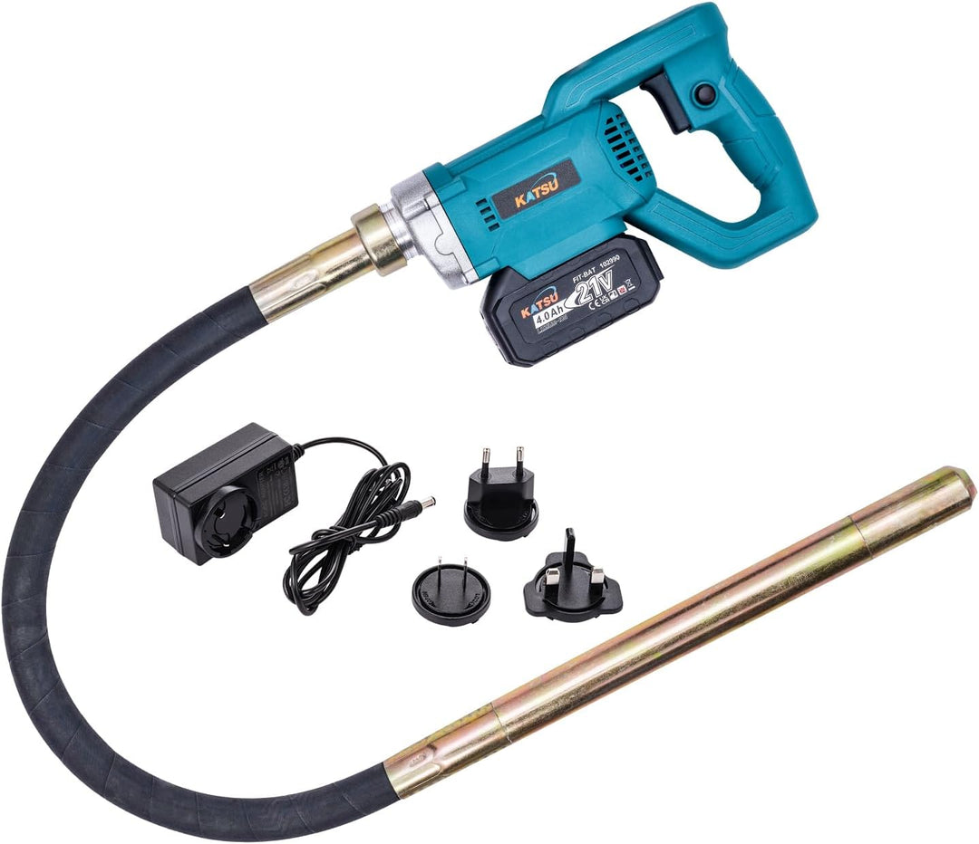 KATSU FIT-BAT 21V Brushless Akku Betonrüttler Betonverdichter Betonwerkzeuge Bürstenloser mit 4,0Ah-