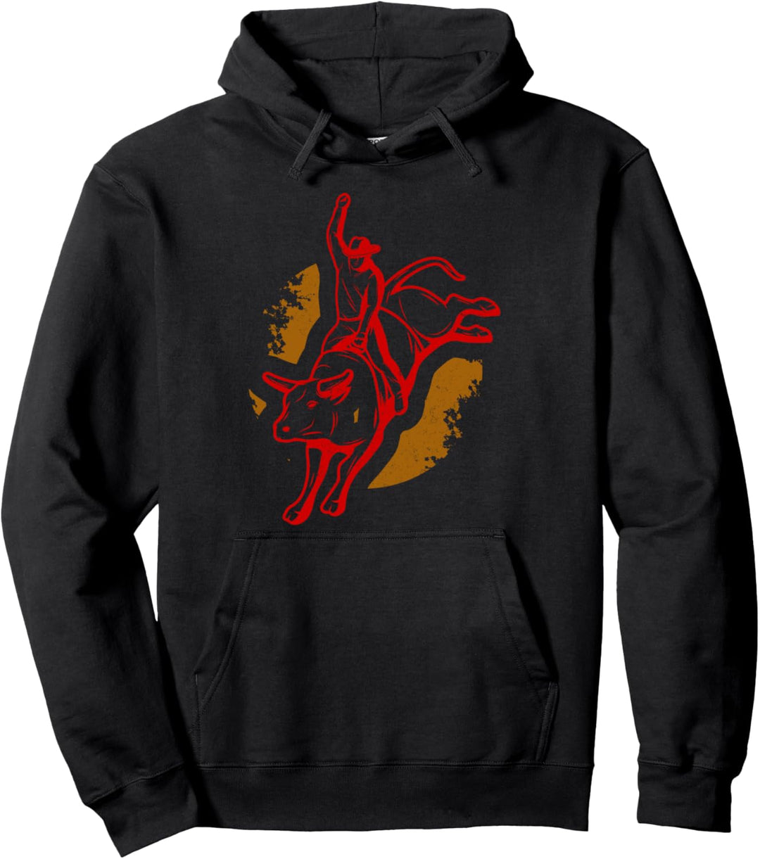 Bullenreiten Western Cowboy Bullenreiter Rodeo Geschenk Pullover Hoodie