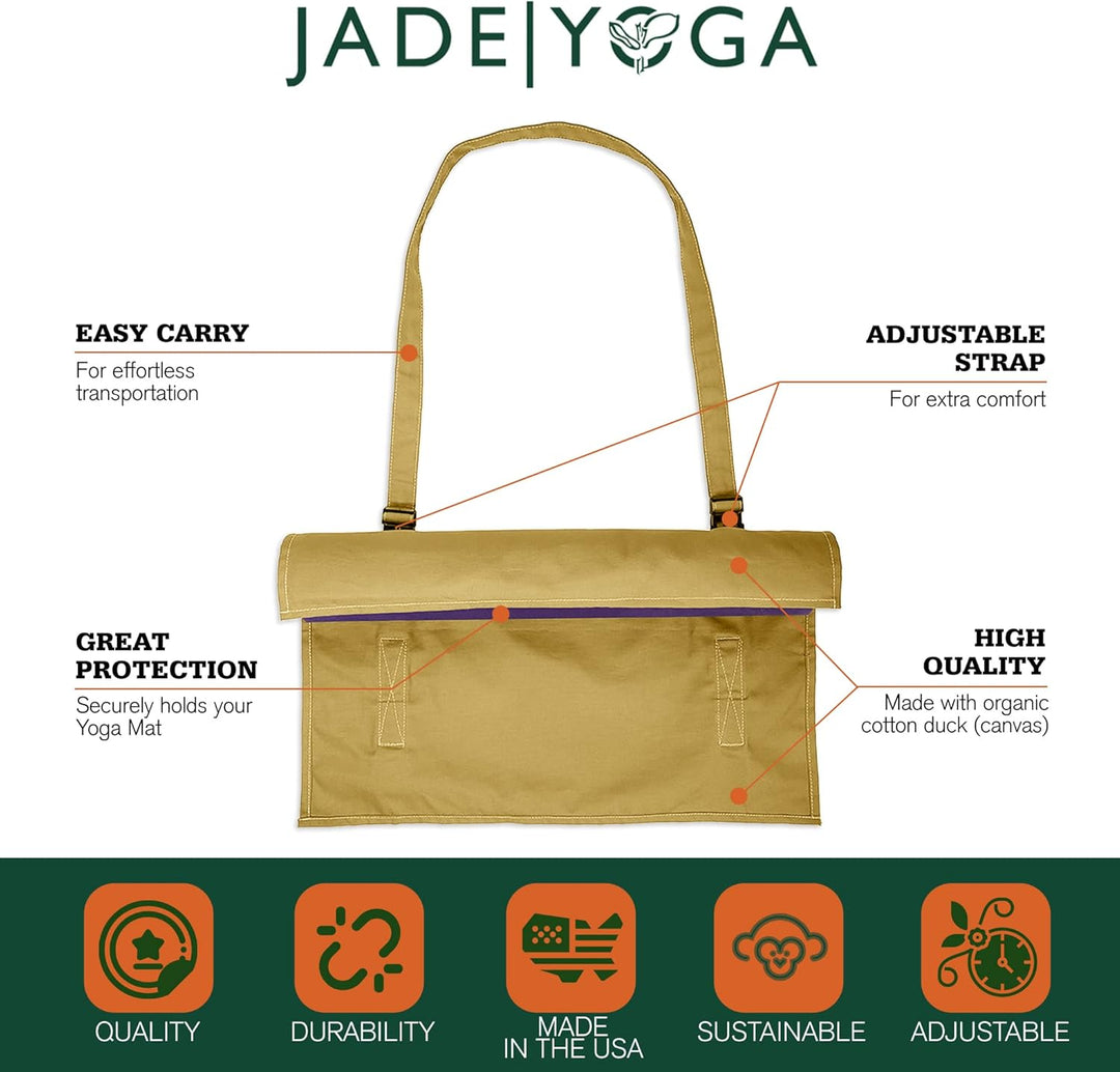 JadeYoga Parkia Matte Tragetasche, Bio-Baumwolle, Ente Yoga Matte Tragetasche, Yoga Matte Tasche mit