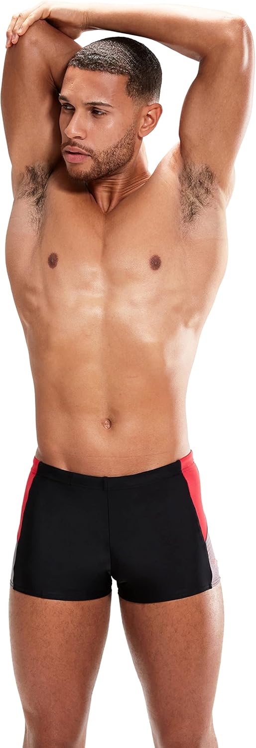 Speedo Herren Dive I Aquashort 26 Schwarz/Fed Rot/Dove Grau, 26 Schwarz/Fed Rot/Dove Grau