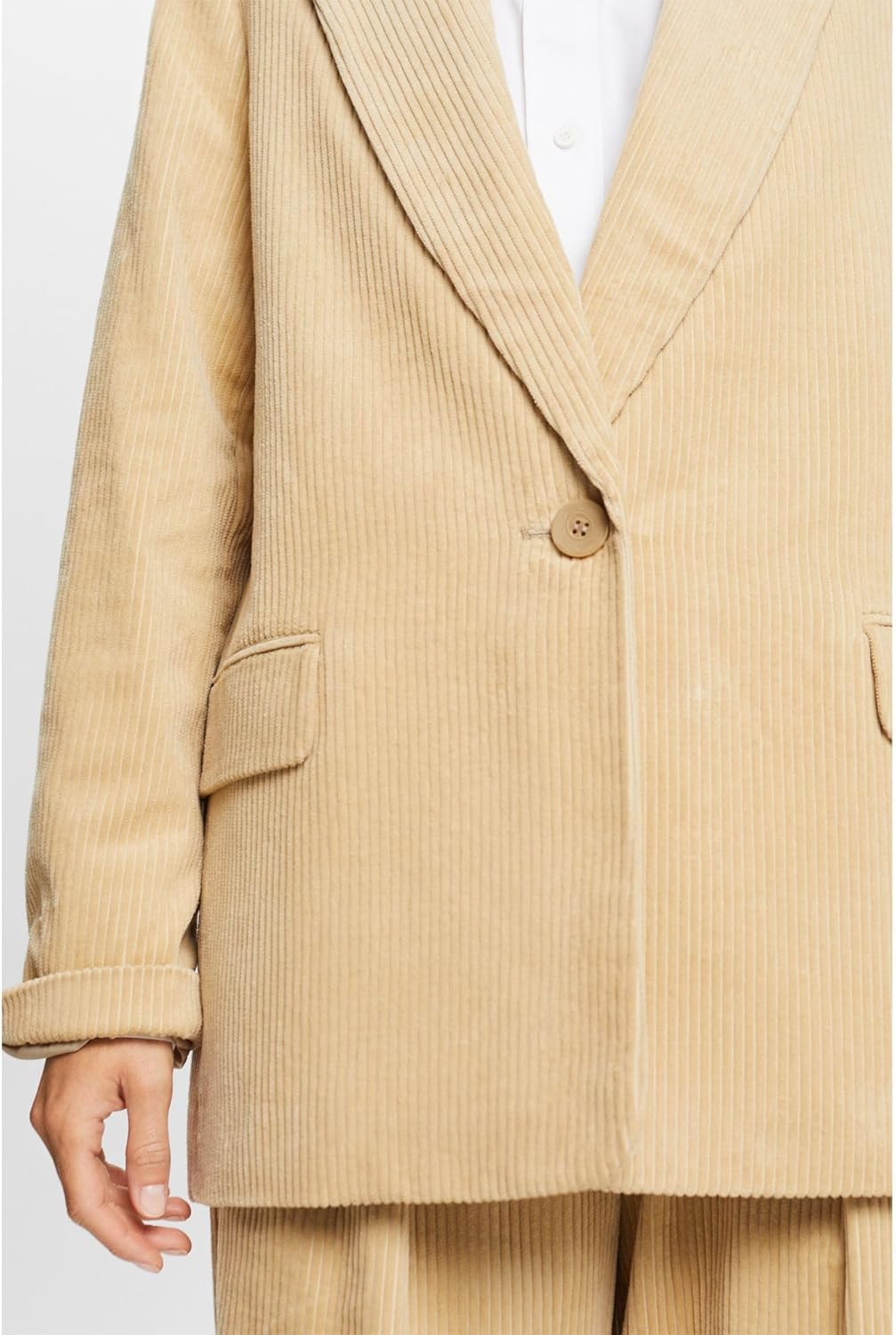 ESPRIT Damen Blazer 42 Beige, 42 Beige
