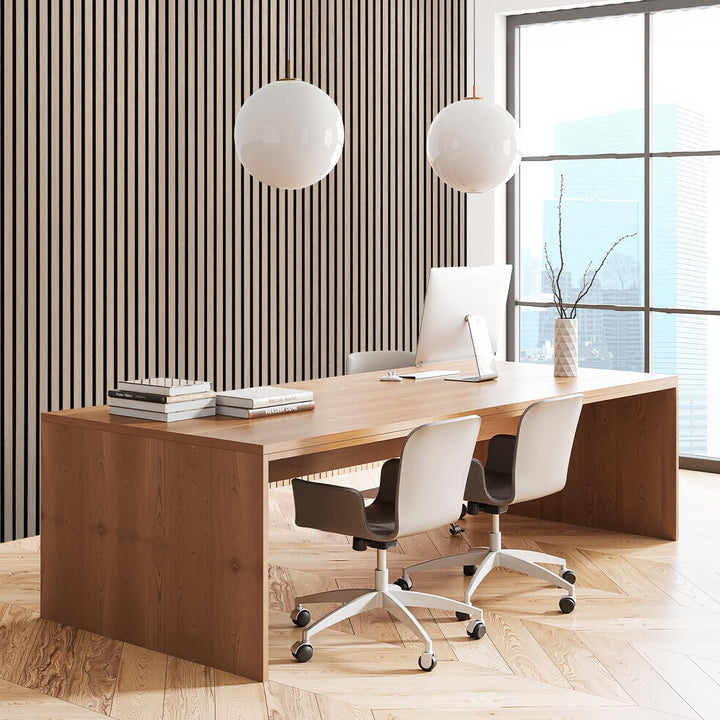 Akustikpaneele Selbstklebend Holz 1,44㎡ - 2 Stück 120x60cm,Paneele Wand 3D Schalldämmung Echoreduzie