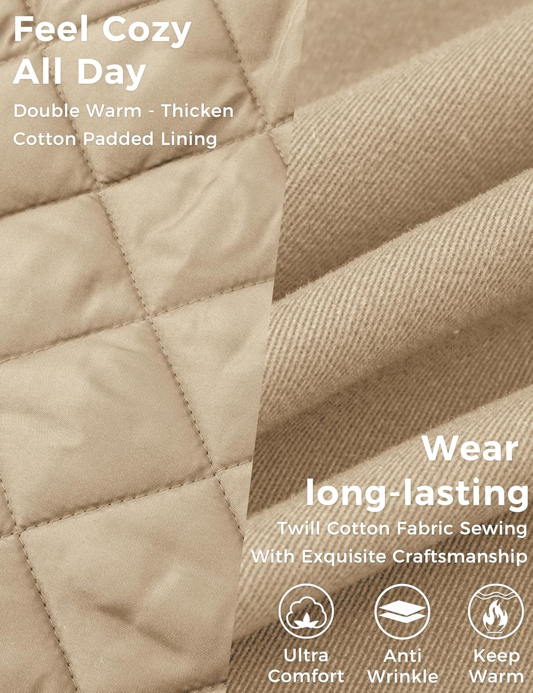 Wantdo Damen Klassische Baumwoll Jacke Warmer Fleece Mantel Winter Outdoor Parka Jacke Mittellanger