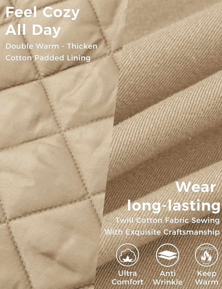 Wantdo Damen Klassische Baumwoll Jacke Warmer Fleece Mantel Winter Outdoor Parka Jacke Mittellanger