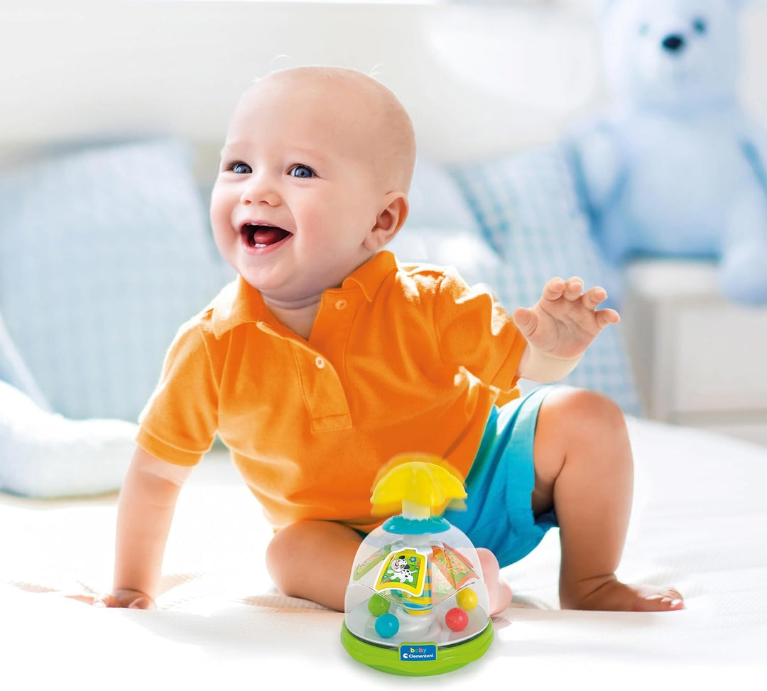 Clementoni Baby Happy Friends Spinning - Top-Kreisel für Kinder mit Tieren - Sensorik- & Motorikspie
