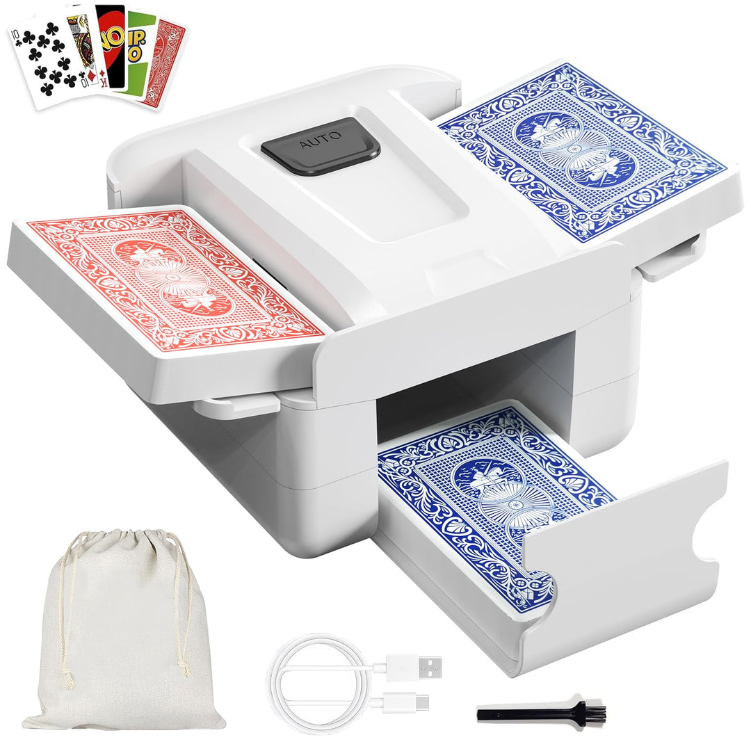 Kartenmischmaschine, Automatischer Kartenmischer für 1–2 Decks, Wiederaufladbarer Kartenmischer mit