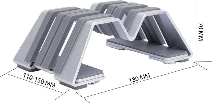 Verstellbarer Dual Vertikaler Laptopständer - Unterstützt 2 Geräte Aluminium, Universelle Passform f