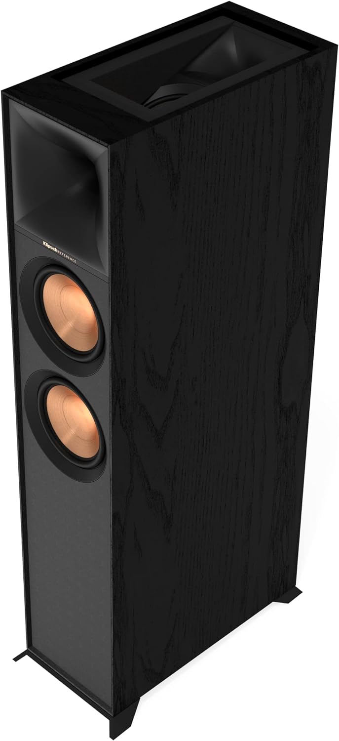 Klipsch R-605FA Black (Einheit) - Schwarzer Bodenlautsprecher mit Dolby Atmos - Woofer 6,5 Zoll