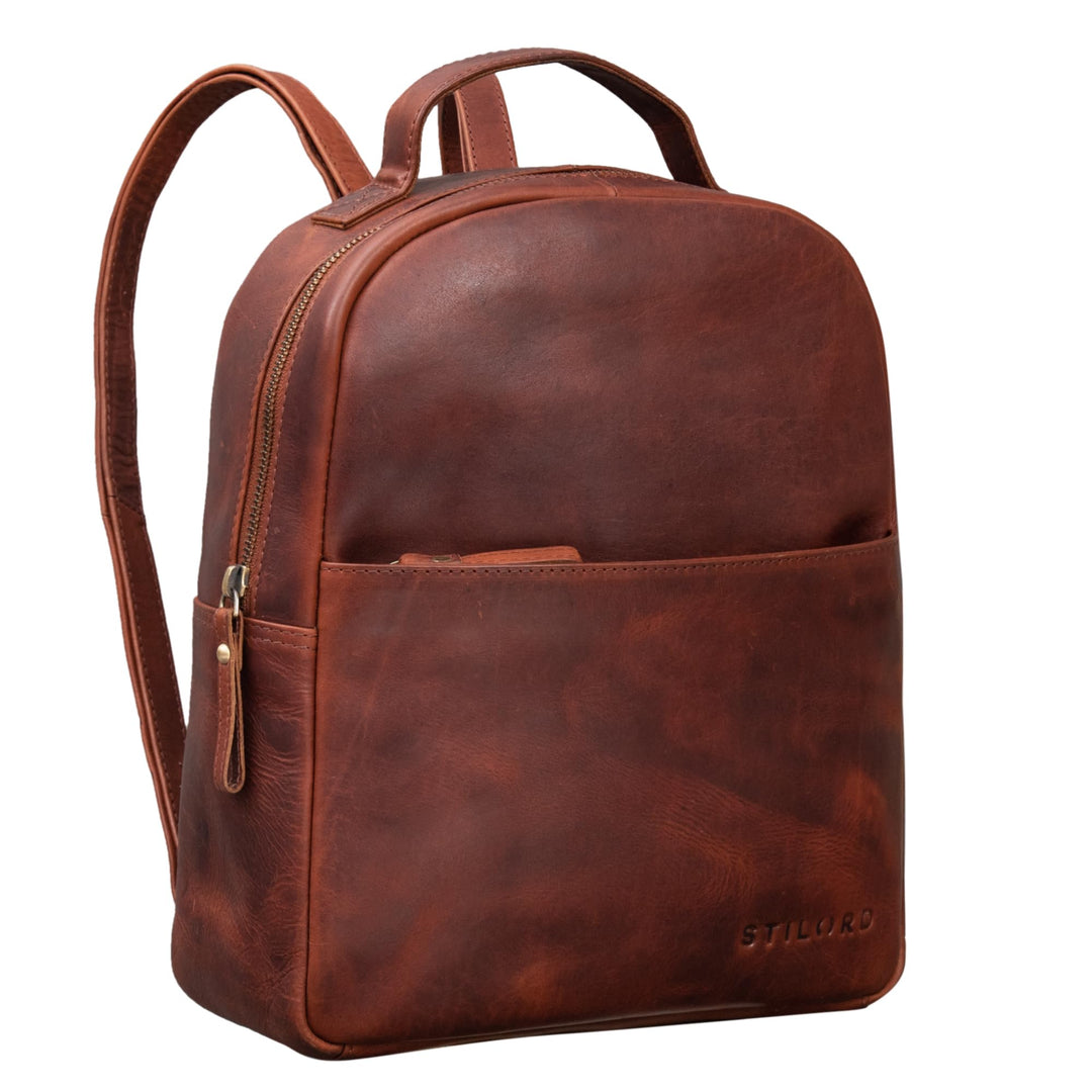 STILORD 'Kayla' Damen Rucksack Leder Elegant klein - Lederrucksack Rucksackhandtasche Vintage Daypac
