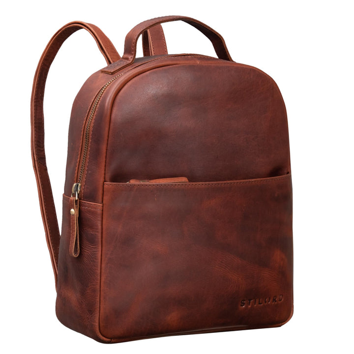 STILORD 'Kayla' Damen Rucksack Leder Elegant klein - Lederrucksack Rucksackhandtasche Vintage Daypac