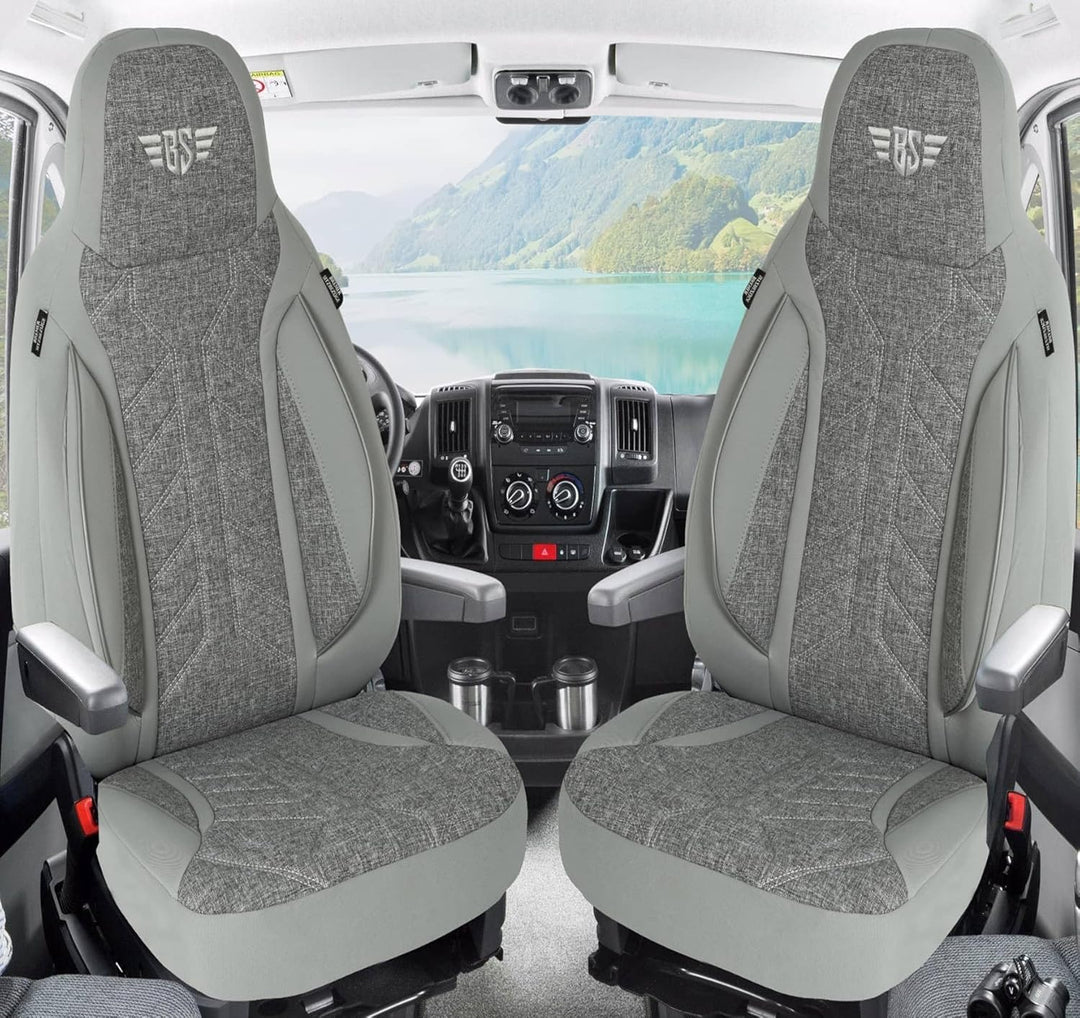 BREMER SITZBEZÜGE Wohnmobil Schonbezüge für FIAT Ducato Jumper Boxer PLKT208 PLKT208 - Grau, PLKT208
