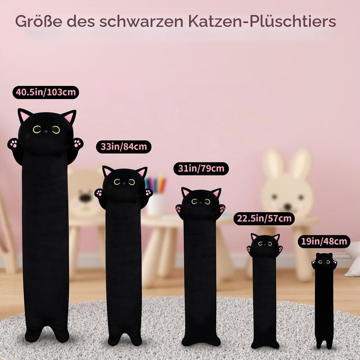 90CM Lange Katze Plüsch Körperkissen, Lange Katze Kuscheltier Stofftier Stofftiere Katzen Kissen Plü