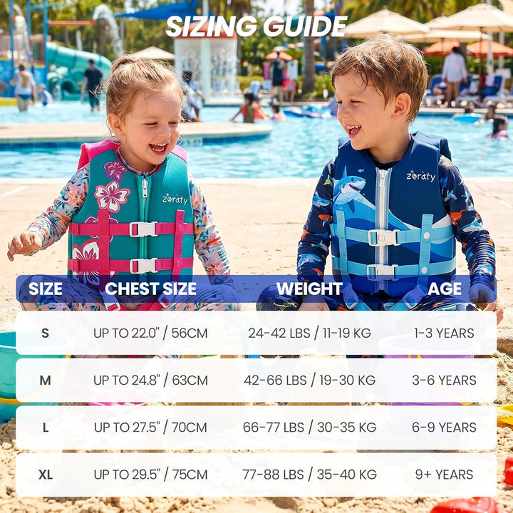Zeraty Kinder Schwimmweste Schwimmen Jacke für Kleinkinder mit Einstellbare Sicherheits Straps Alter