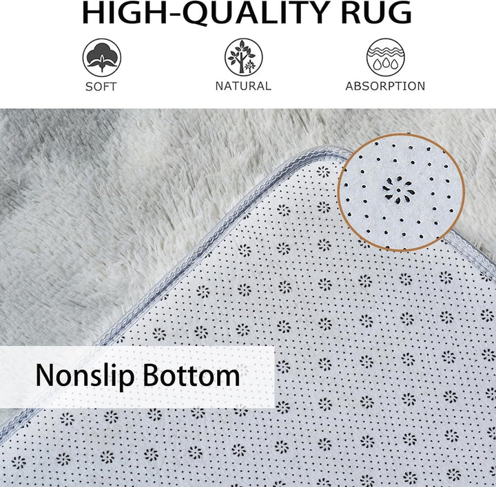 Obundi Teppich, Kinderzimmer Langflor Pflegeleicht Wohnaccessoires Deko Anti-Rutsch (Hellgrau,60×120