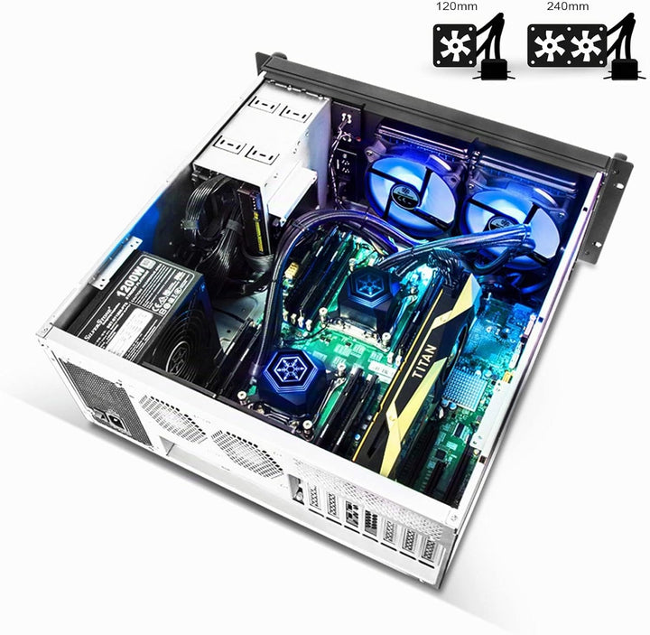 SilverStone Technology RM42-502, 4U Rackmount-Server Gehäuse, 240mm AIO, USB Typ-C, Kensington Schlo