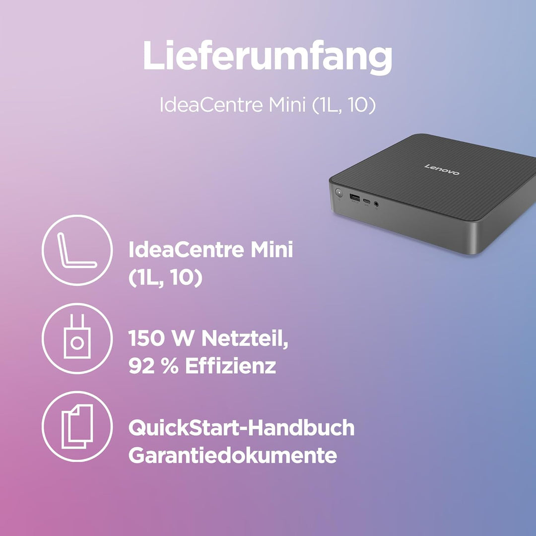 Lenovo IdeaCentre Mini Desktop-PC | Intel Core 7-240H | 16GB RAM | 1TB SSD | Integrierte Intel Grafi