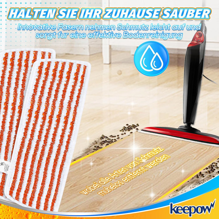 KEEPOW 8 Stück für Vileda Steam PLUS XXL Dampfreiniger Ersatzbezüge, Waschbar Ersatzbezug für Vileda