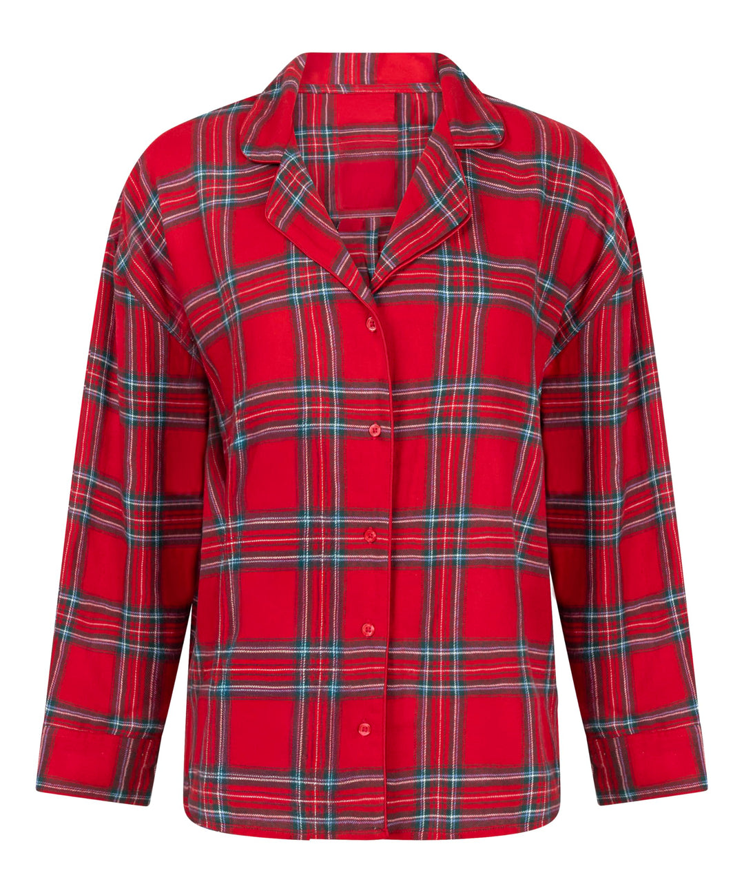 Hunkemöller Pyjamatop aus Flanell XS Savvy Red, XS Savvy Red