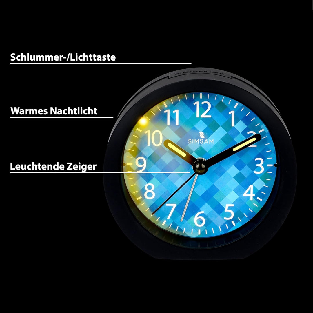 SIMSAM Wecker Kinder Jungen, Kinderwecker Jungen Ohne Ticken für Schulanfänger, Einschulung Kinder W
