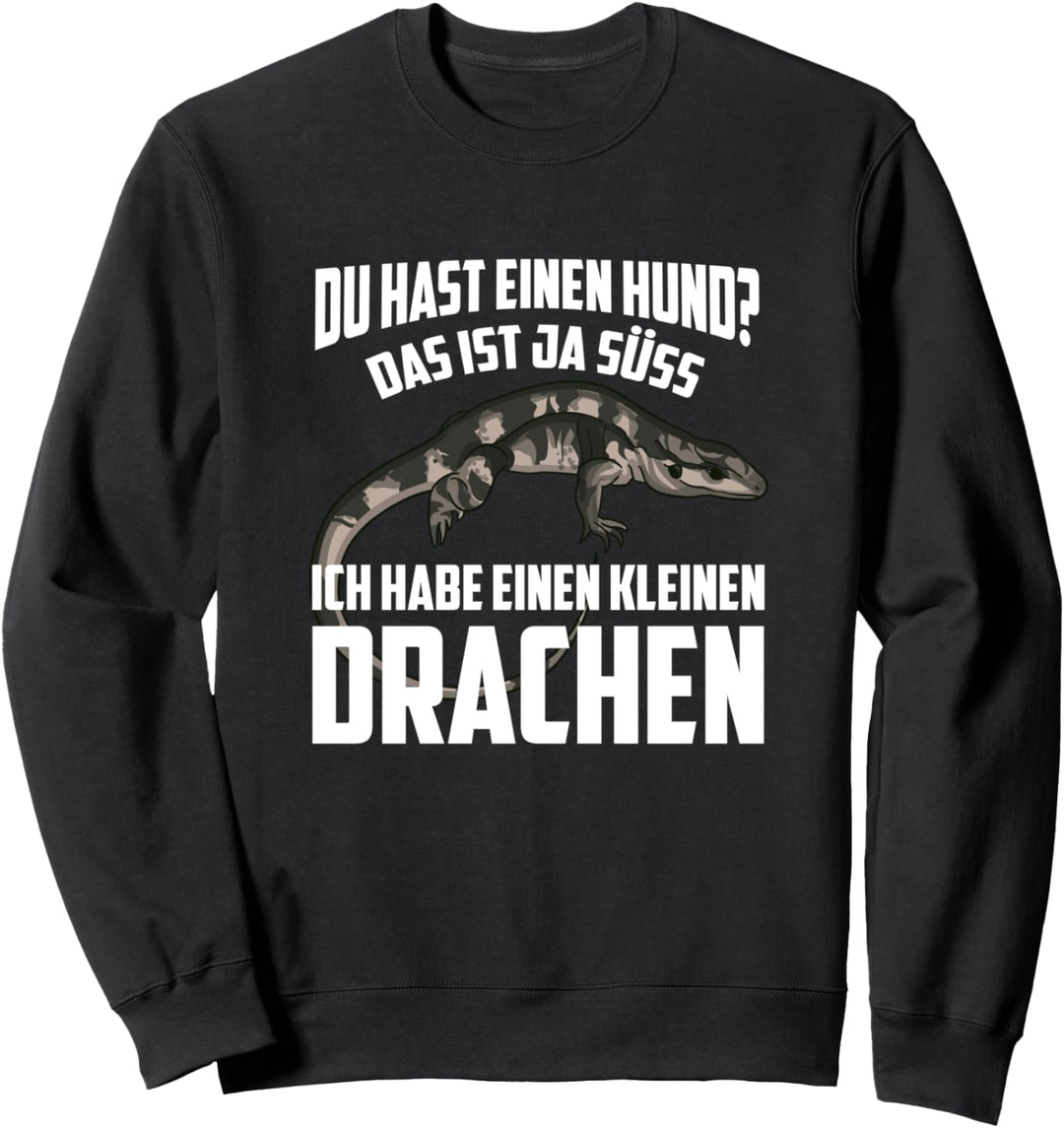 Schwarzweisser Teju Haustier Lustig Schienenechse Reptil Sweatshirt