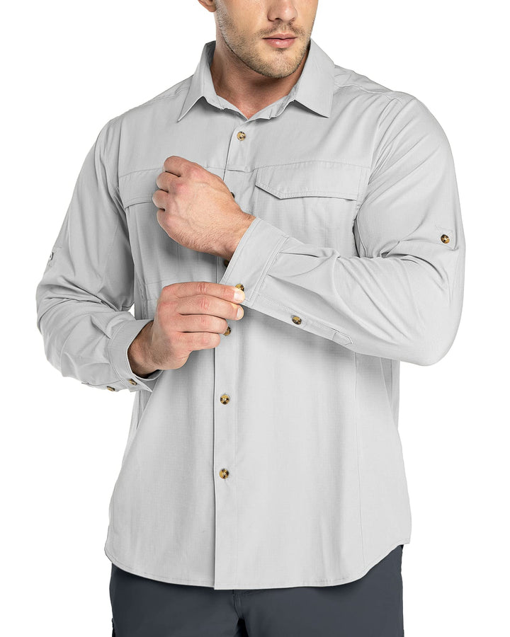 Outdoor Ventures Hemd Herren Freizeithemd Langarm Outdoor Shirt Atmungsaktive Schnell Trocknende Fun