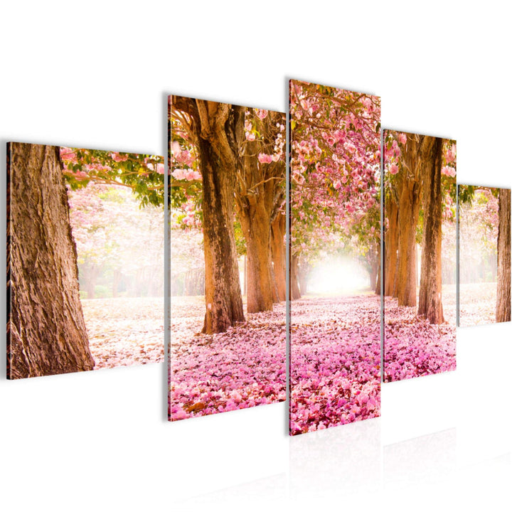 Runa Art Wandbilder Wald Landschaft 5 Teilig Bild auf Vlies Leinwand Deko Schlafzimmer Wohnzimmer Na
