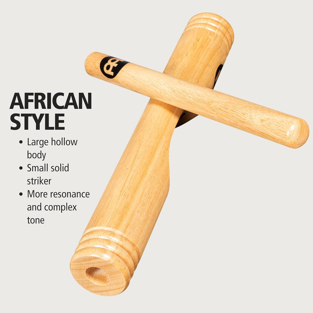 Meinl Percussion Wood Claves African - 1 Paar zylindrische Klanghölzer - Hohler Holzkorpus - Musikin