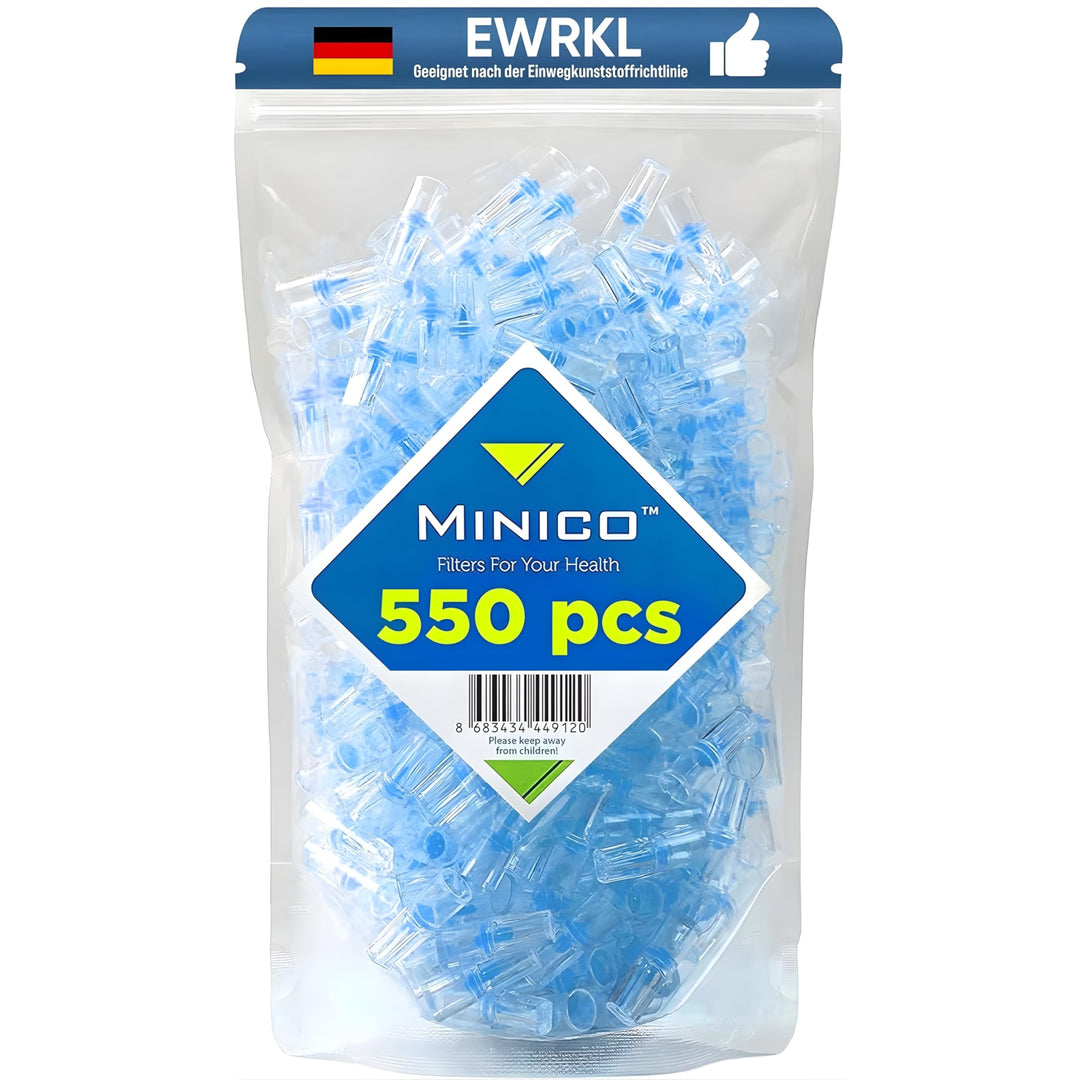 MINICO Zigarettenfilter Anti Teer Filter für Zigaretten, Regular 550 Stück Zigarettenfilter Aufsatz