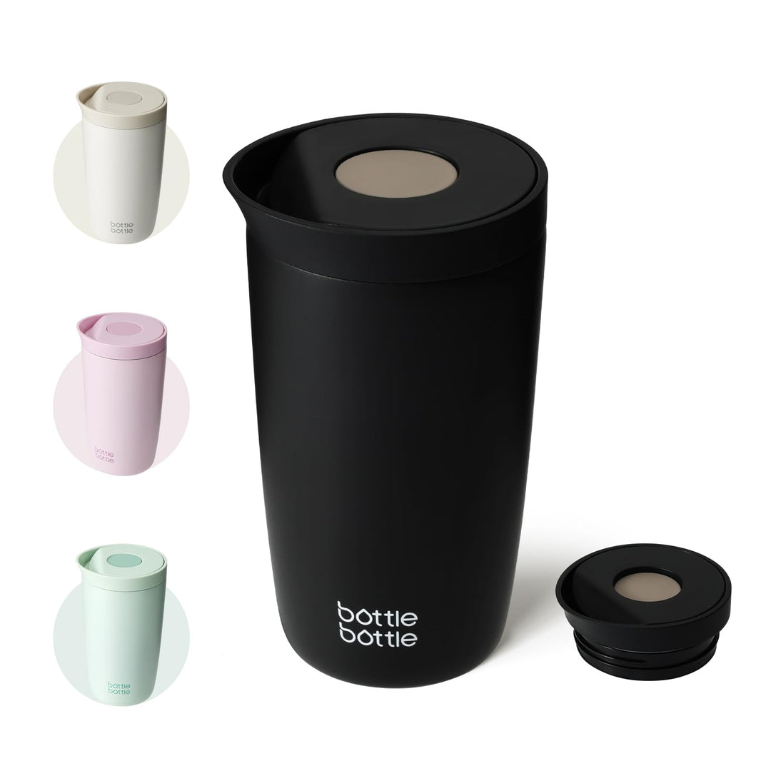 BOTTLE BOTTLE Thermobecher 350ml für Kaffee oder Tee, auslaufsicher und Easy Quick-Press-Verschluss,