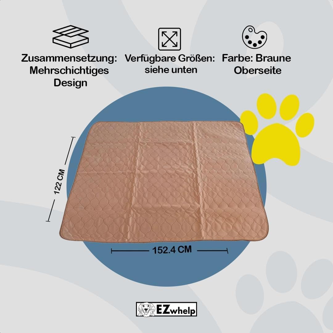 EZwhelp Wiederverwendbare Inkontinenzunterlage Waschbar für Hunde | Wasserfeste PIPI Matten für Hund