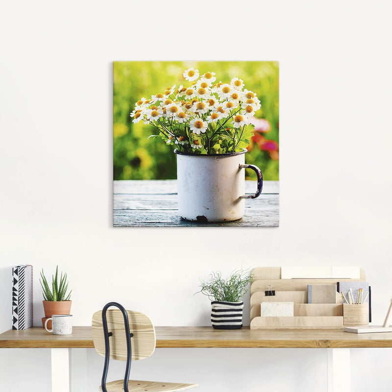 ARTland Leinwandbilder Wandbild Bild auf Leinwand 40x40 cm Botanik Blumen Gänseblümchen Fotografie G