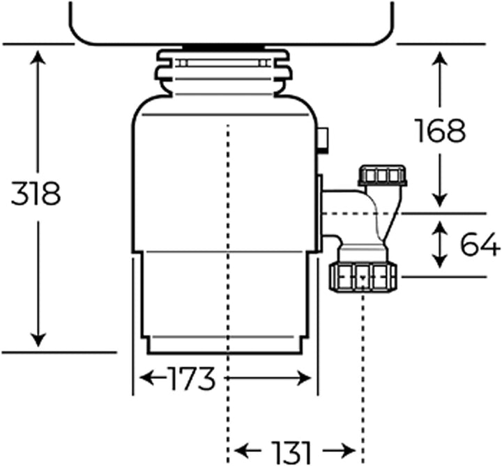 Teka 115890013 TR 550 Abfall Zerkleinerer für Spüle, Schwarz