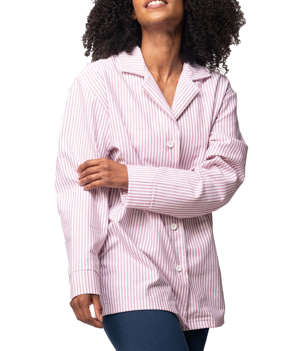 greenjama Damen Pyjama-Hemd, GOTS-Zertifiziert Pyjamaoberteil 44 Grape, 44 Grape